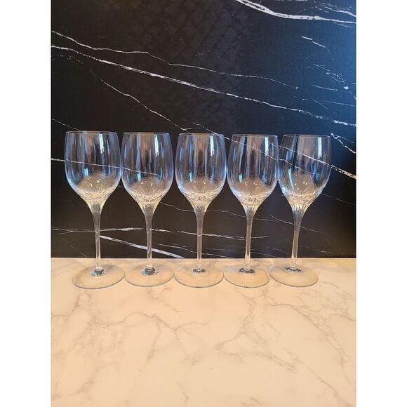 Rogaska Stemmed Crystal 8⅛" Water Goblets Glasses Set of (5) Dining Etched EUC - Picture 7 of 10